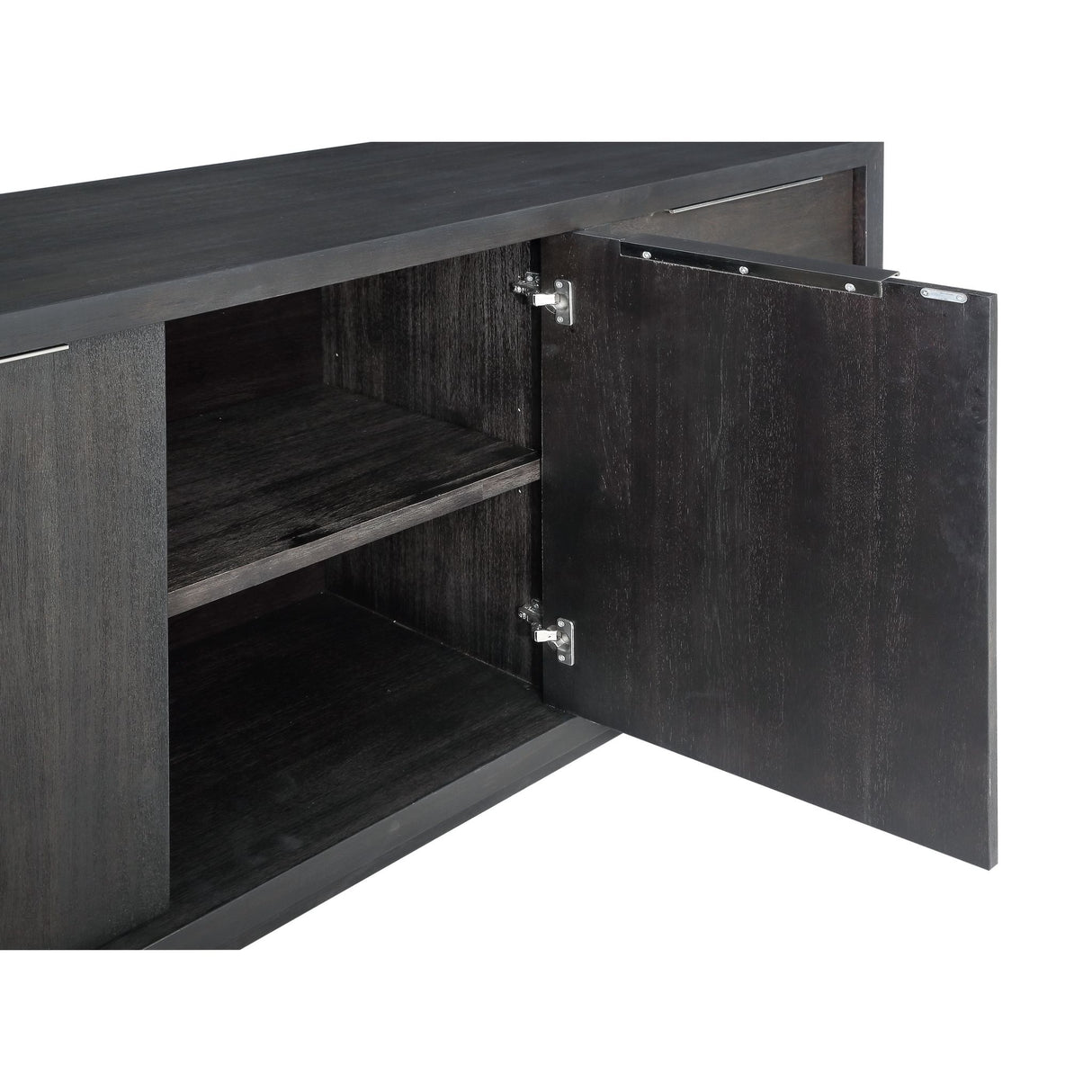 Sideboard – Akazienholz Material, Basaltgrau Finish, Drahtgebürstete Oberfläche - Oxford | Modus Furniture International