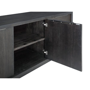 Sideboard – Akazienholz Material, Basaltgrau Finish, Drahtgebürstete Oberfläche - Oxford | Modus Furniture International