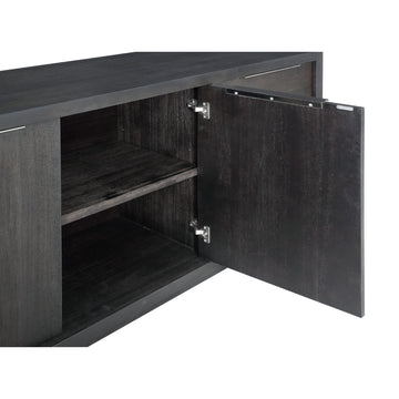 Sideboard – Akazienholz Material, Basaltgrau Finish, Drahtgebürstete Oberfläche - Oxford | Modus Furniture International