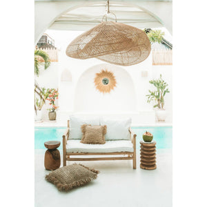 Kissenbezug – Handgewebte Raffia, Natürliche Struktur, Boho-Design - Raffia | Bazar Bizar Antwerp
