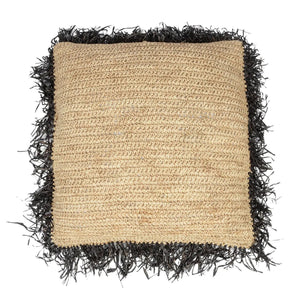 Cushion Cover – Hand-Woven Raffia, Natural Texture, Boho Design | Bazar Bizar Antwerp