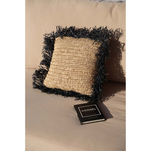 Kissenbezug – Bast Material, Boho Stil, Strukturierte Oberfläche, 40x40 cm - Raffia | Bazar Bizar Antwerp