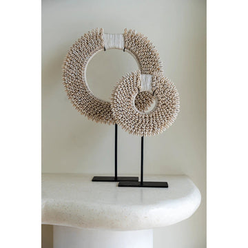 Decorative object – Real seashells, iron stand, M – Papua | Bazar Bizar Antwerp