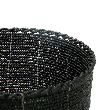 Korb – Perlen Material, Dekorative Form, Schwarze Farbe, M - Beaded | Bazar Bizar Antwerp