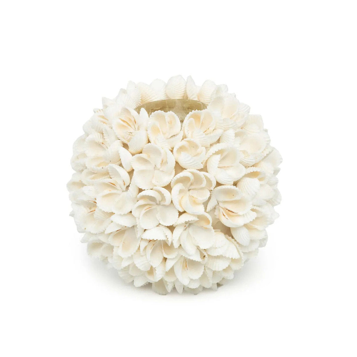 Kerzenhalter – Muscheloberfläche, Kugelform, Handgefertigt, L – Flower Power | Bazar Bizar Antwerp