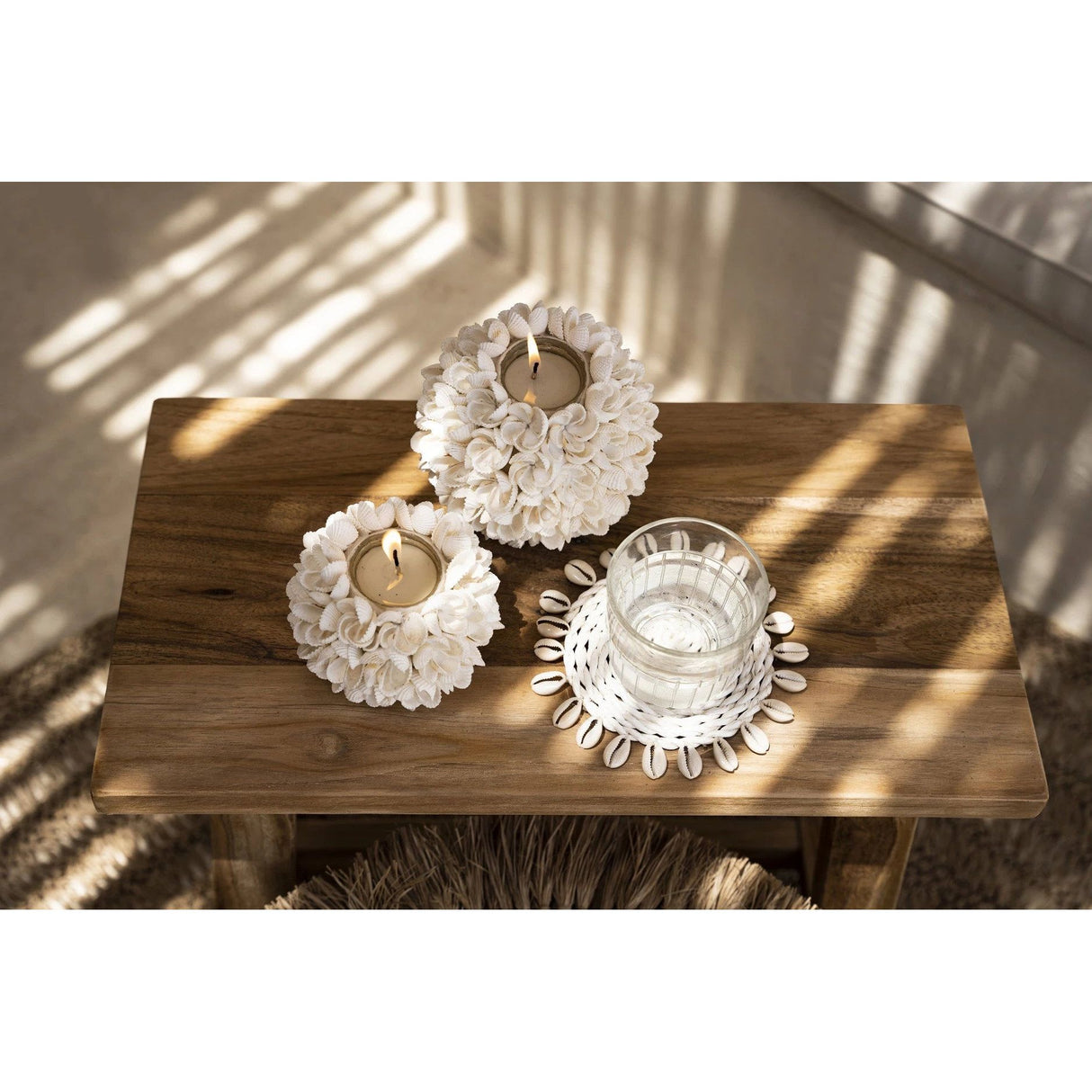 Kerzenhalter – Muscheloberfläche, Kugelform, Handgefertigt, L – Flower Power | Bazar Bizar Antwerp