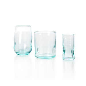 Trinkglas – Recyceltes Glas, Fingerrillen Design, Natürliche Farbe – On the Rocks | Bazar Bizar Antwerp
