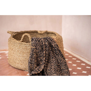 Basket - Woven Seagrass, Four Handles, Boho Style, S - Quatre Mains | Bazar Bizar Antwerp