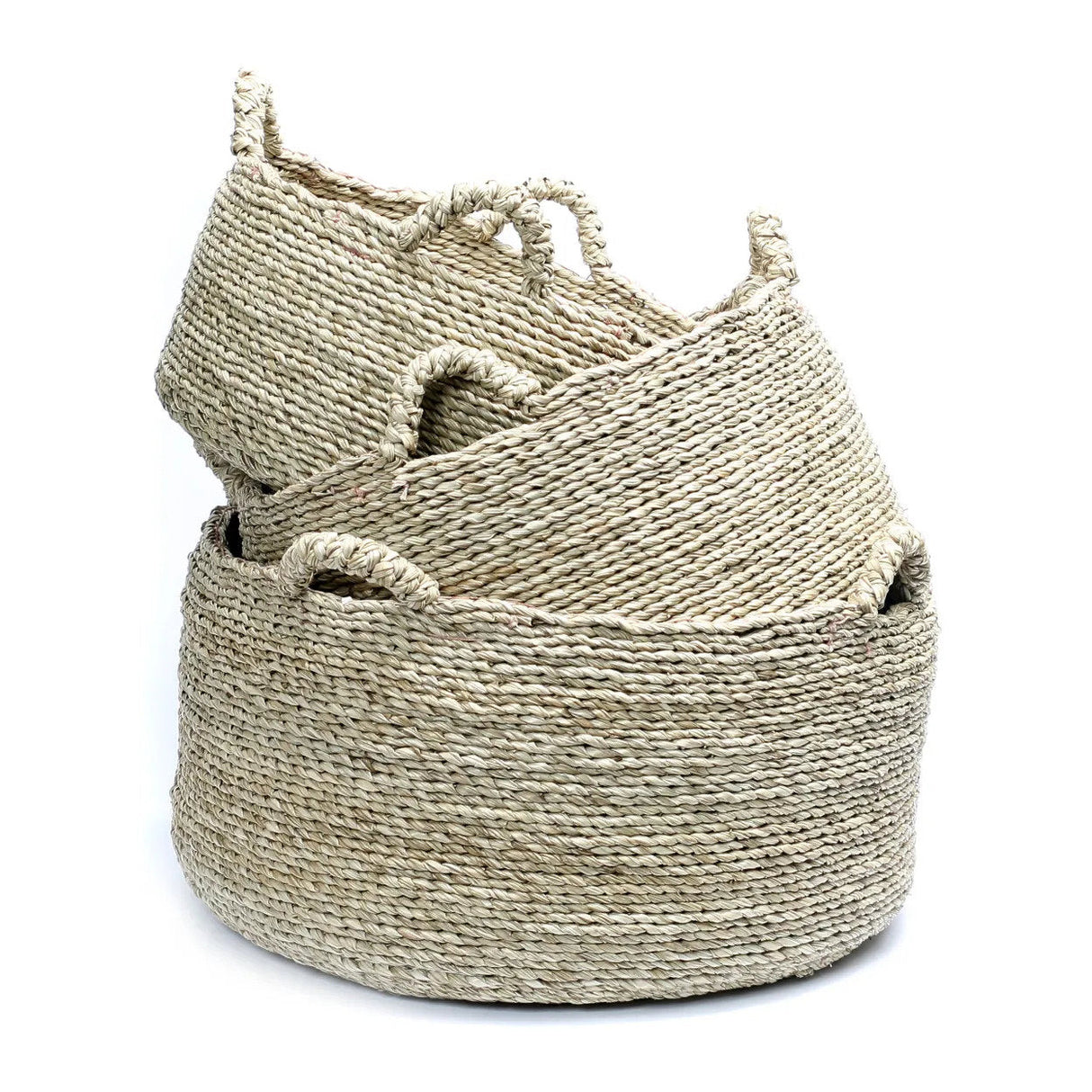 Korb – Seegras Material, Viergriff Design, Natürliche Farbe, S – Les Quatre Mains | Bazar Bizar Antwerp