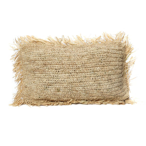 Kissenbezug – Bast Material, Rechteckiges Design, Strukturierte Oberfläche, 30x50 - Raffia | Bazar Bizar Antwerp
