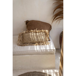 Kissenbezug – Bast Material, Rechteckiges Design, Strukturierte Oberfläche, 30x50 - Raffia | Bazar Bizar Antwerp
