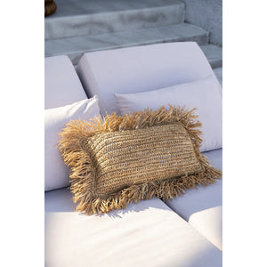 Kissenbezug – Bast Material, Rechteckiges Design, Strukturierte Oberfläche, 30x50 - Raffia | Bazar Bizar Antwerp