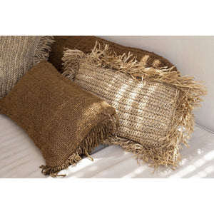 Kissenbezug – Bast Material, Rechteckiges Design, Strukturierte Oberfläche, 30x50 - Raffia | Bazar Bizar Antwerp
