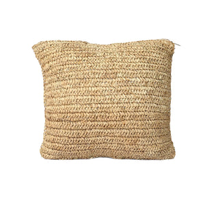 Kissenbezug – Bast Material, Boho Stil, Gewebtes Design, 40x40 - Raffia  | Bazar Bizar Antwerp
