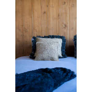 Kissenbezug – Bast Material, Boho Stil, Gewebtes Design, 40x40 - Raffia  | Bazar Bizar Antwerp