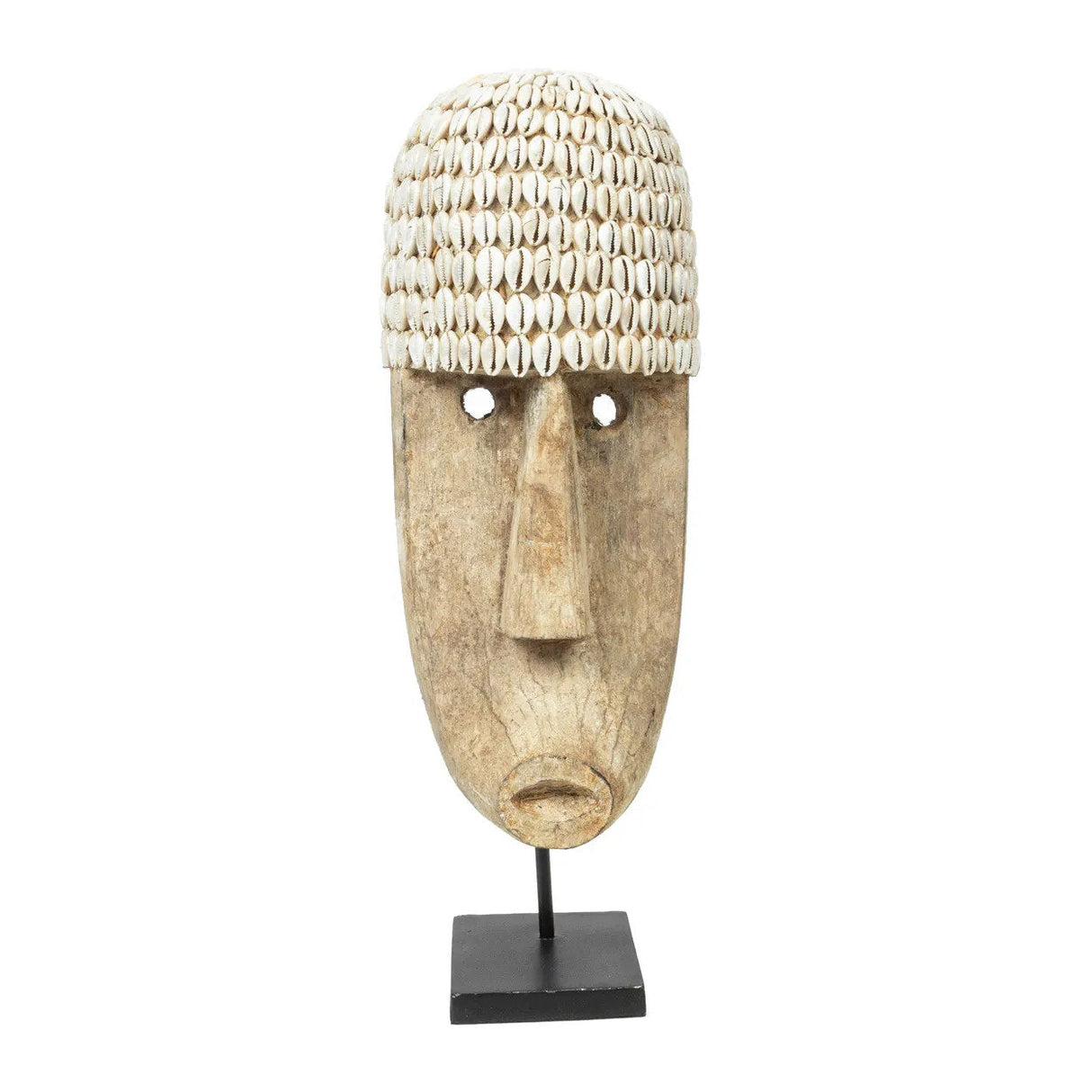 Dekofigur – Kaurimuscheln, Muschelbesatz, Dekoständer, L - Cowrie Mask | Bazar Bizar Antwerp