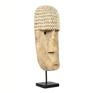 Dekofigur – Kaurimuscheln, Muschelbesatz, Dekoständer, L - Cowrie Mask | Bazar Bizar Antwerp