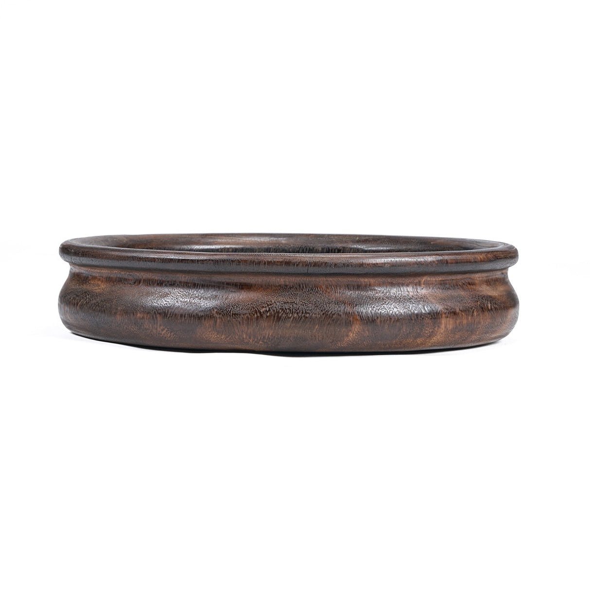 Schale – Mangoholz Material, Runde Form, Dunkle Walnussfarbe – Banyan | Bazar Bizar Antwerp