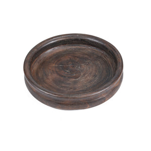 Schale – Mangoholz Material, Runde Form, Dunkle Walnussfarbe – Banyan | Bazar Bizar Antwerp