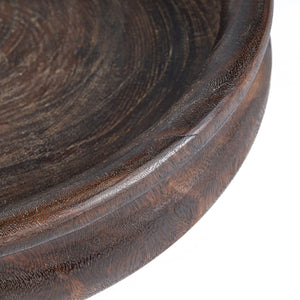 Schale – Mangoholz Material, Runde Form, Dunkle Walnussfarbe – Banyan | Bazar Bizar Antwerp