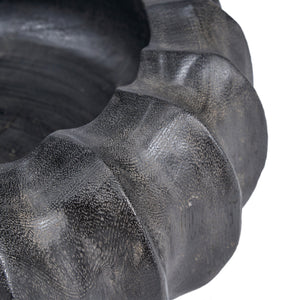 Schale – Mangoholz Material, Gewellte Form, Schwarze Farbe – Kuro Kabocha | Bazar Bizar Antwerp
