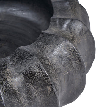 Schale – Mangoholz Material, Gewellte Form, Schwarze Farbe – Kuro Kabocha | Bazar Bizar Antwerp