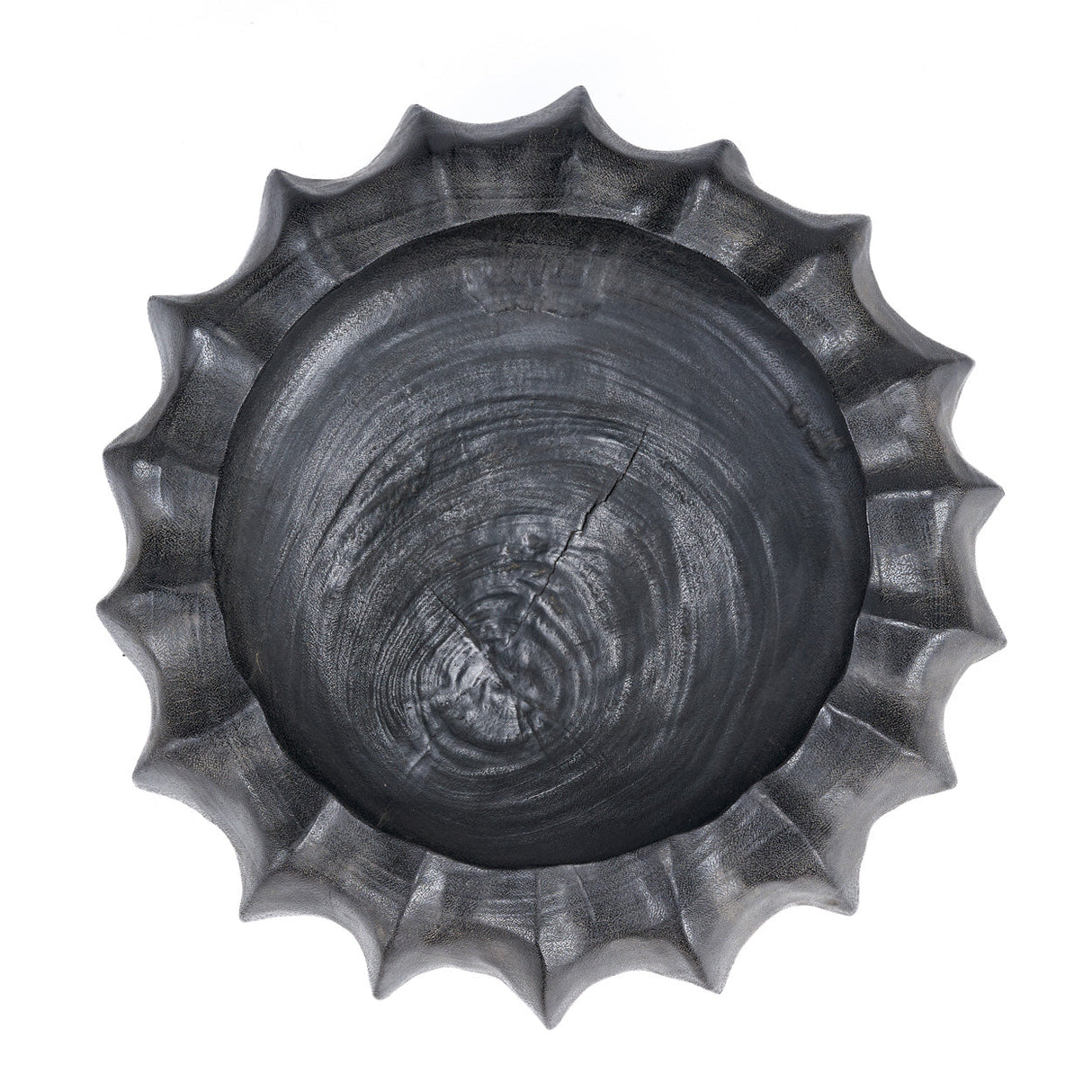 Schale – Mangoholz Material, Gewellte Form, Schwarze Farbe – Kuro Kabocha | Bazar Bizar Antwerp
