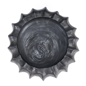 Schale – Mangoholz Material, Gewellte Form, Schwarze Farbe – Kuro Kabocha | Bazar Bizar Antwerp