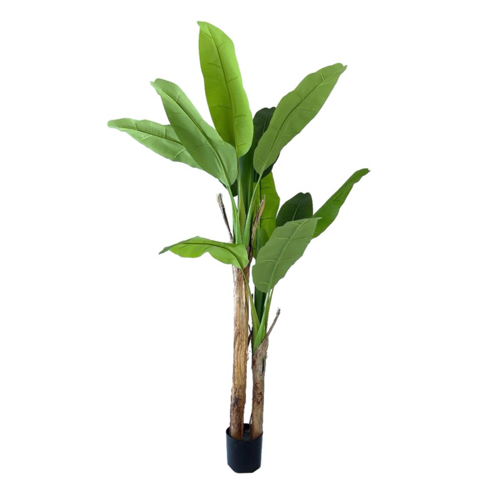 Kunstpflanze – Kunststoffmaterial, Tropisches Design, Große Blätter - Bananenbaum | NeverLeafs