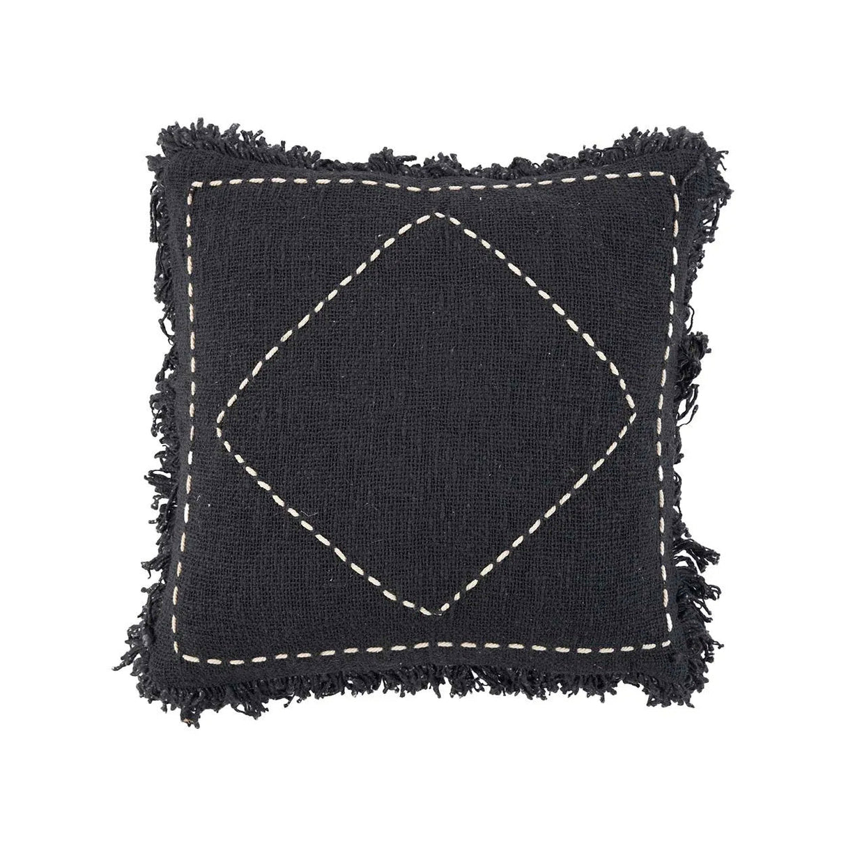 Kissenbezug – Baumwolle Material, Boho Stil, Schwarz Weiß Ton - Kasbah | Bazar Bizar Antwerp