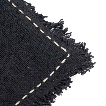 Kissenbezug – Baumwolle Material, Boho Stil, Schwarz Weiß Ton - Kasbah | Bazar Bizar Antwerp