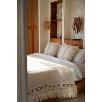 Kissenbezug – Baumwolle Material, Boho Stil, Natur Ton - Nomad | Bazar Bizar Antwerp