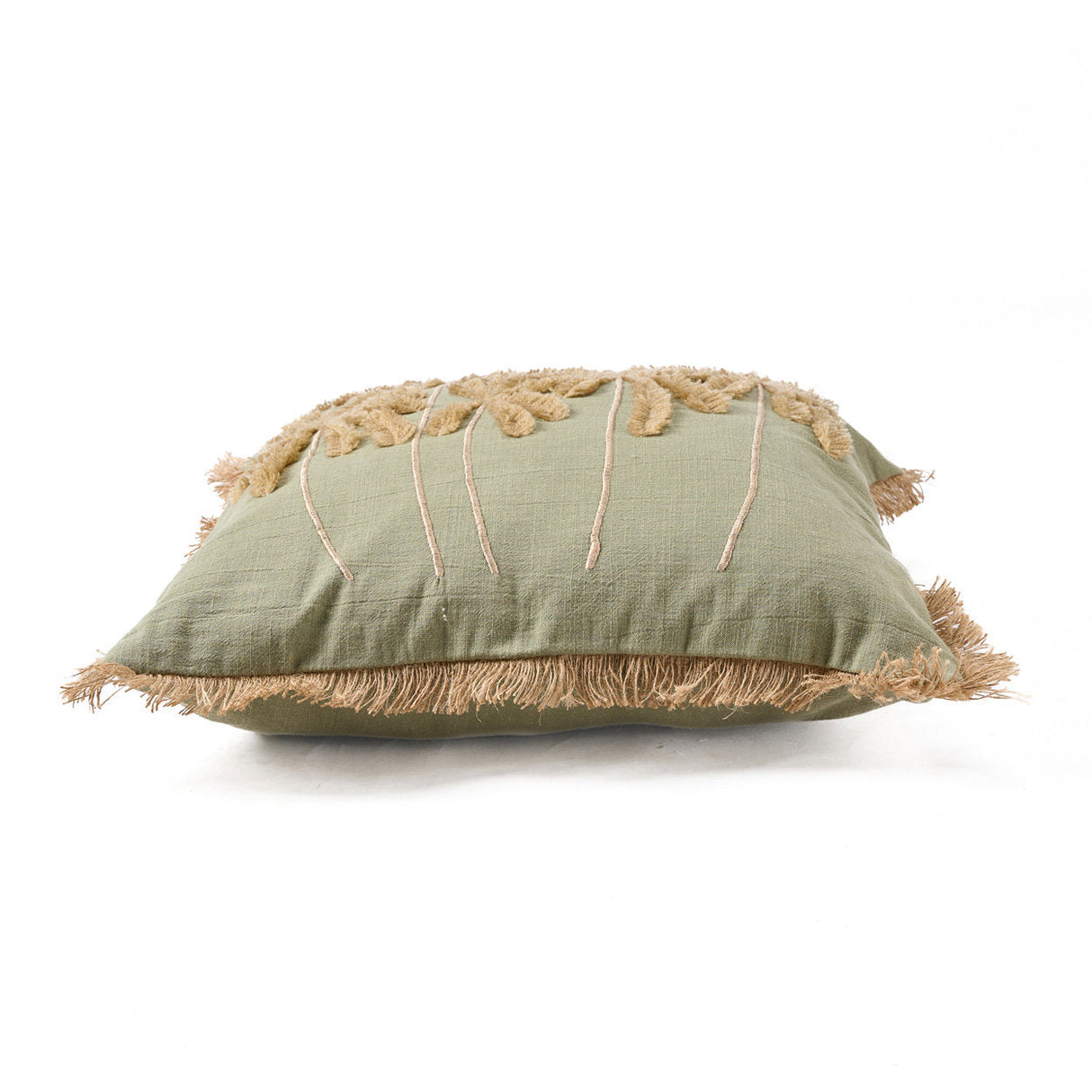 Kissenbezug – Baumwolle Material, Zeitloses Design, Waldgrüner Ton - Tropical Breeze | Bazar Bizar Antwerp