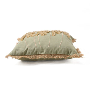 Kissenbezug – Baumwolle Material, Zeitloses Design, Waldgrüner Ton - Tropical Breeze | Bazar Bizar Antwerp