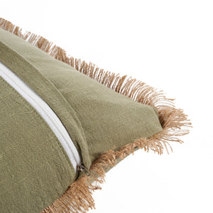 Kissenbezug – Baumwolle Material, Zeitloses Design, Waldgrüner Ton - Tropical Breeze | Bazar Bizar Antwerp