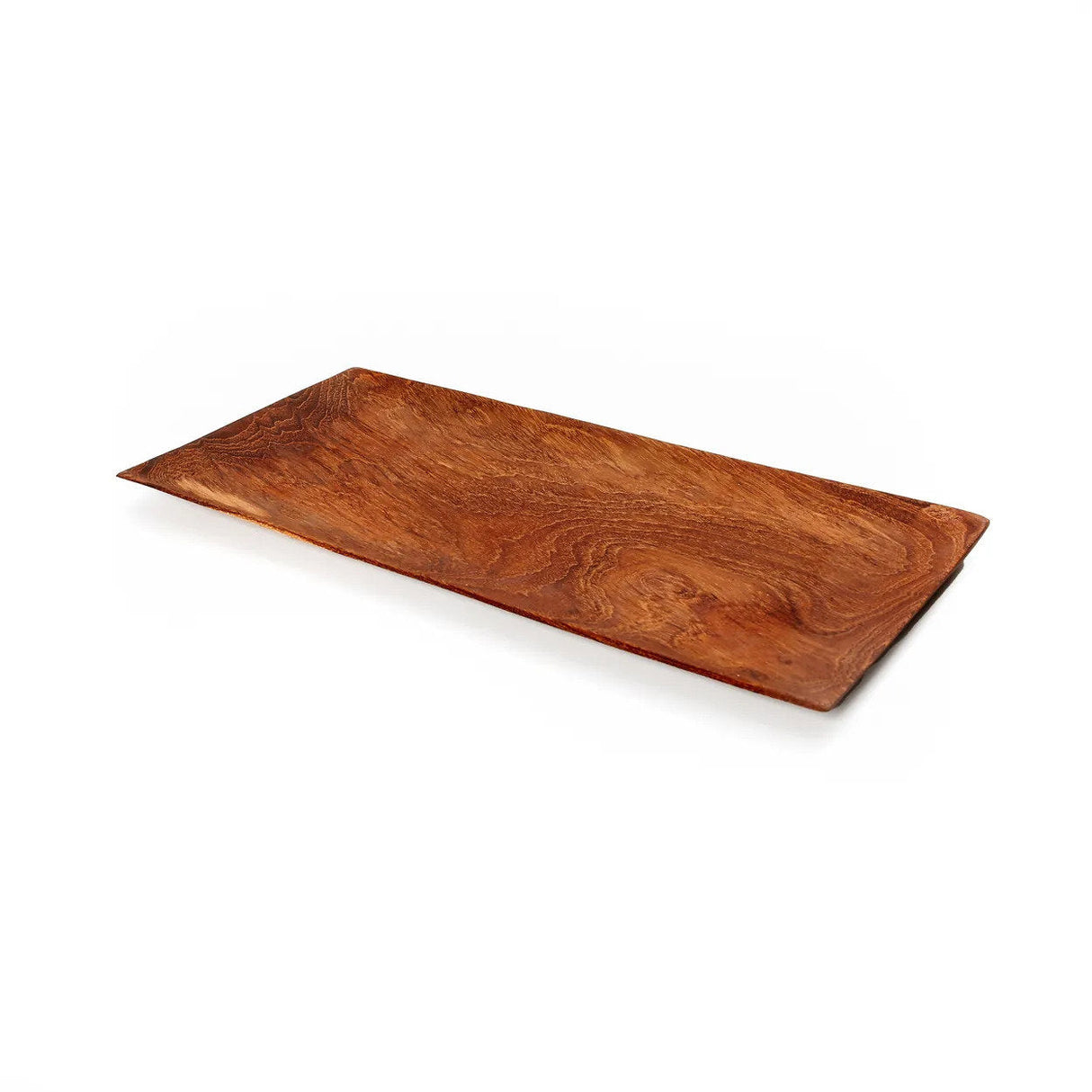 Sushiteller – Teakwurzelmaterial, Rechteckiges Design, Natürliche Farbe, M – Teak Root | Bazar Bizar Antwerp