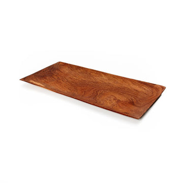 Sushiteller – Teakwurzelmaterial, Rechteckiges Design, Natürliche Farbe, M – Teak Root | Bazar Bizar Antwerp