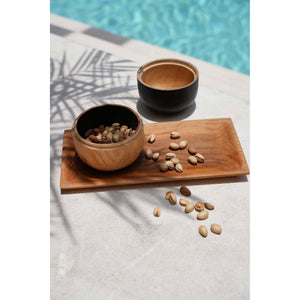 Sushiteller – Teakwurzelmaterial, Rechteckiges Design, Natürliche Farbe, M – Teak Root | Bazar Bizar Antwerp