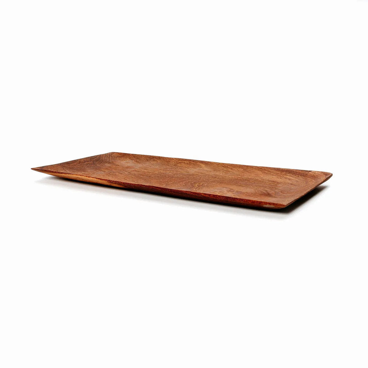 Sushiteller – Teakwurzelmaterial, Rechteckiges Design, Natürliche Farbe, M – Teak Root | Bazar Bizar Antwerp
