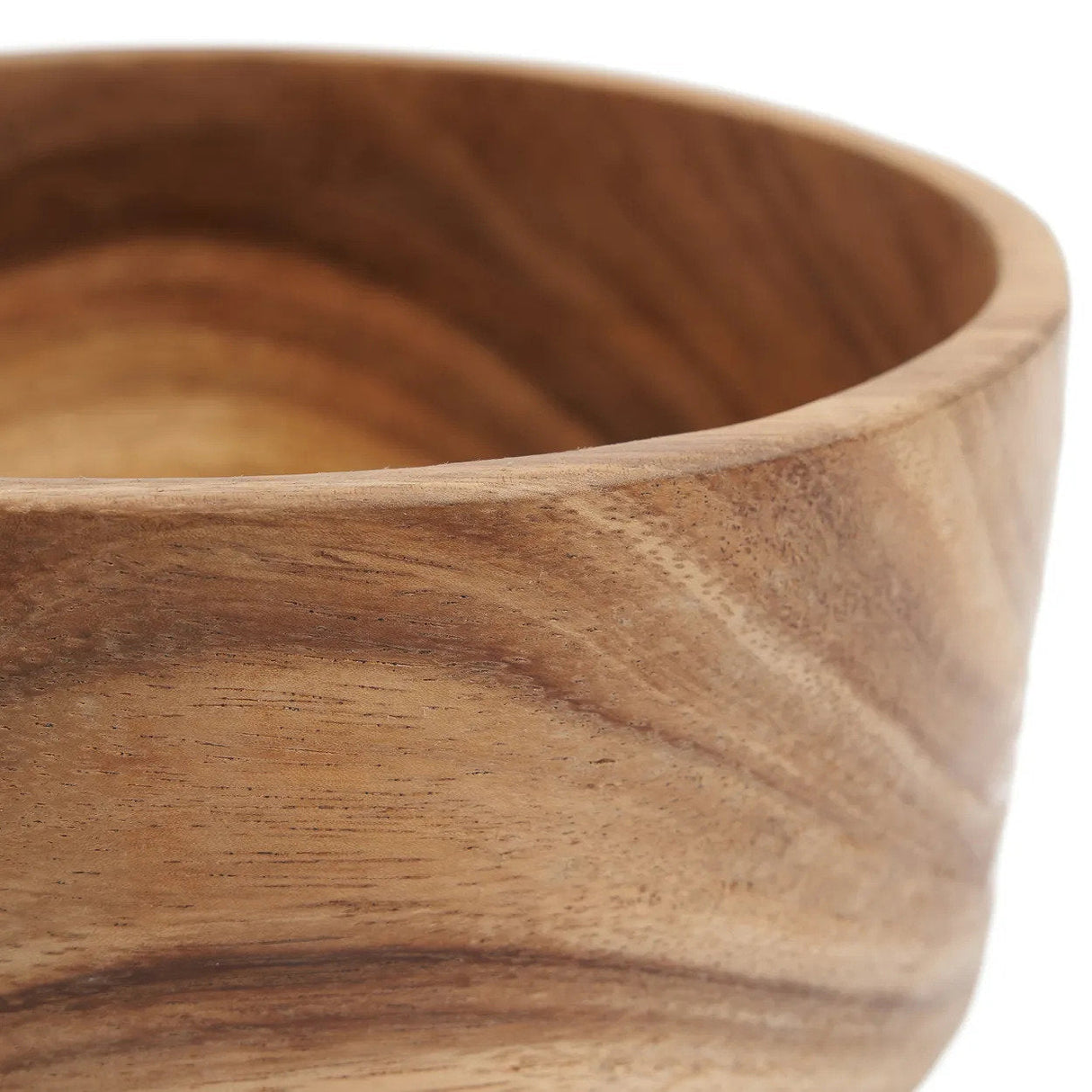 Salad Bowl - Suar Wood, Natural Grain, Hand-Finished Surface, M | Bazar Bizar Antwerp