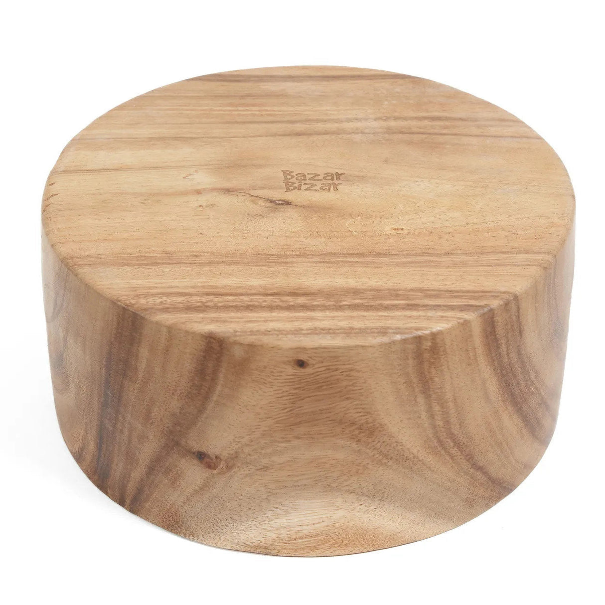 Salad Bowl - Suar Wood, Natural Grain, Hand-Finished Surface, M | Bazar Bizar Antwerp