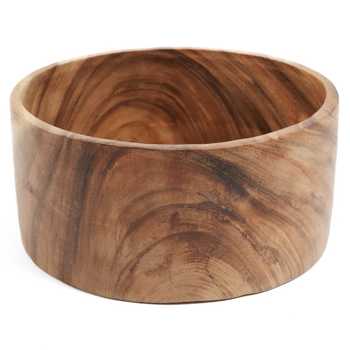 Salad Bowl – Suar Wood Design, Handcrafted Finish, Natural Grain, L | Bazar Bizar Antwerp