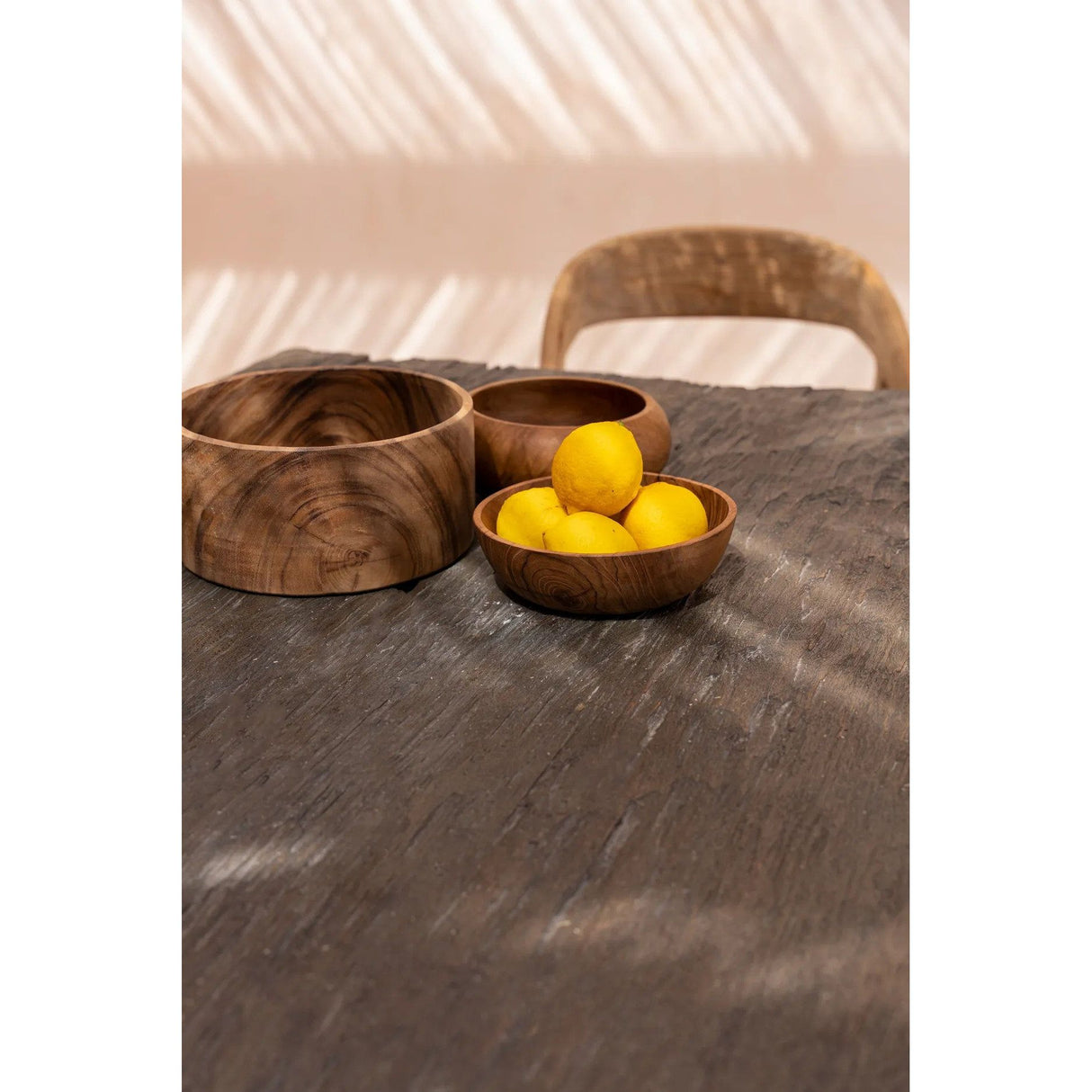 Salad Bowl – Suar Wood Design, Handcrafted Finish, Natural Grain, L | Bazar Bizar Antwerp