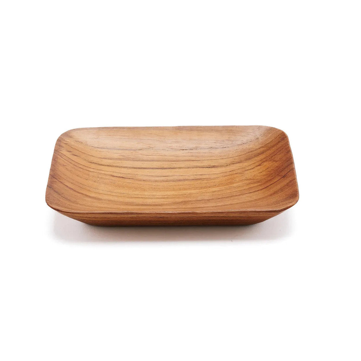 Servierteller – Teakwurzelmaterial, Rechteckiges Design, Natürliche Farbe – Teak Root Side Plate | Bazar Bizar Antwerp
