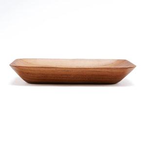 Servierteller – Teakwurzelmaterial, Rechteckiges Design, Natürliche Farbe – Teak Root Side Plate | Bazar Bizar Antwerp