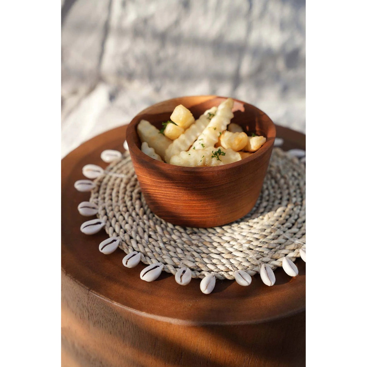 Snack Bowl - Teak Wood, Natural Grain, Timeless Design | Bazar Bizar Antwerp