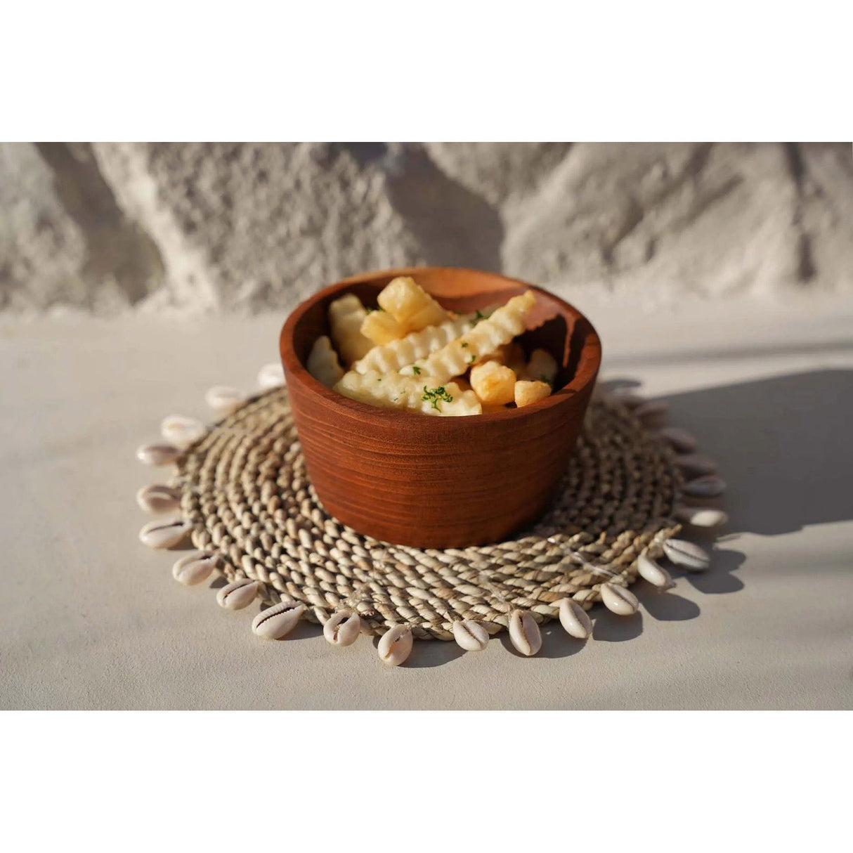 Snack Bowl - Teak Wood, Natural Grain, Timeless Design | Bazar Bizar Antwerp