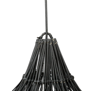 Pendant Light – Hand-Woven Rattan, Flowing Shape, Black Design, XL – Whipped | Bazar Bizar Antwerp