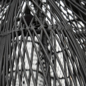 Pendelleuchte – Schwarzes Rattan, Diamant Geflecht, Konische Form, XL - Whipped | Bazar Bizar Antwerp