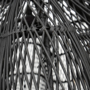 Pendant Light – Hand-Woven Rattan, Flowing Shape, Black Design, XL – Whipped | Bazar Bizar Antwerp